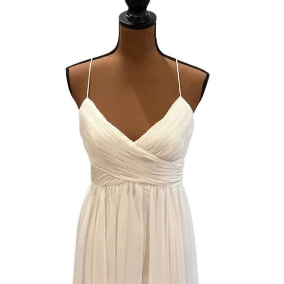 Mac Duggal White Faux Wrap Sleeveless Flowy Midi Dress – Size Small NWT - Picture 4 of 10